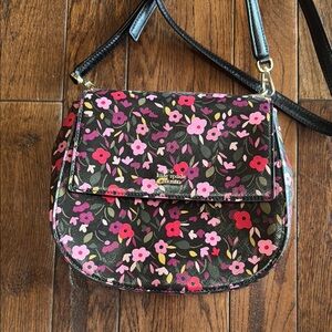 Kate Spade Black and Pink Crossbody Bag Saddle Shape